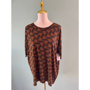 Women's LuLaRoe Irma Top Size M Brown Orange